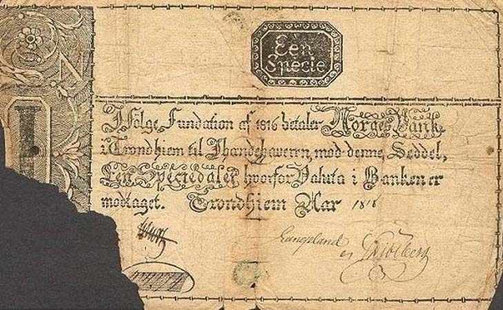 Первые норвежские банкноты