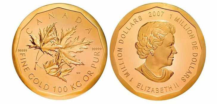 Монета«Золотой кленовый лист», Канада