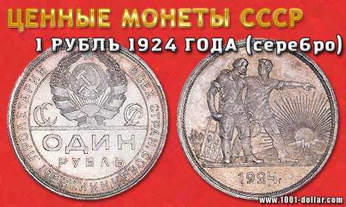 Монета 1 рубль 1924 года